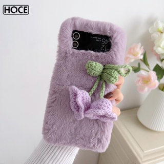 Hoce zflip5 เคสโทรศัพท์มือถือ PC แข็ง ลายดอกไม้กระดิ่งน่ารัก สําหรับ Samsung Z Flip 3 zflip5 Z Flip 4 5G flip5 flip4