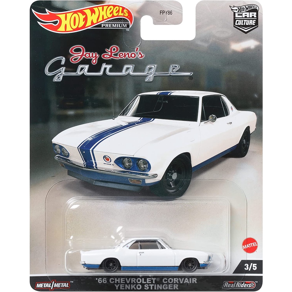Hot Wheels Premium Car Culture Jay Reno Garage - '66 Chevrolet Corvair Jenko Stinger White HCJ84