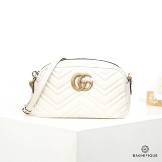 GUCCI MARMONT CAMERA 24 WHITE CALF GHW