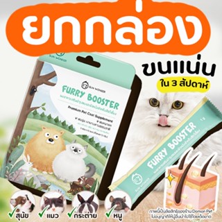 (ยกกล่อง) Furry Booster ผงอาหารเสริมบำรุงขนและผิวหนังสำหรับสัตว์เลี้ยง สุนัข แมว หนูกระต่าย ขนเงา ขนสวย Sun wonder