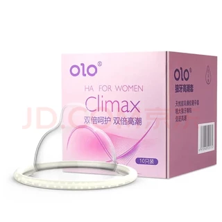 OLO Climax condoms ถุงยางอนามัยแบบมีปุ่ม กล่องสีชมพู ขนาด 50-52-54 มม (1กล่อง10 ชิ้น) สินค้าขายดี