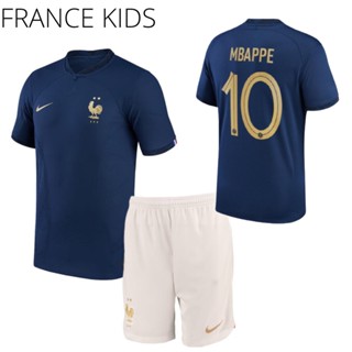 เสื้อกีฬาแขนสั้น ลายทีมชาติฟุตบอล GO france mbappe ชุดเหย้า สําหรับเด็ก