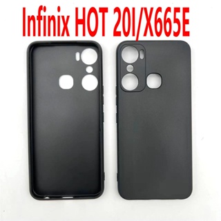 Infinix Hot 20i X665E TPU นิ่ม ซิลิโคน สีดํา ฝ้า เคลือบ เคสโทรศัพท์