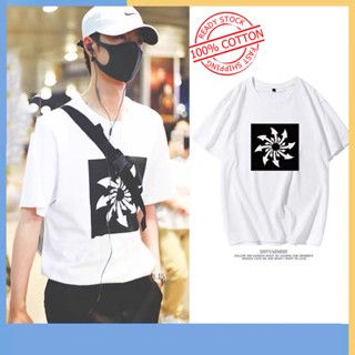 ชุดเซ็ต 2 ชิ้น เสื้อโอเวอร์ไซ Preorderเสื้อยืดหวังอี้ป๋อ WANGYIBO เรียบง่าย เสื้อวินเทจผญ เสื้อสีขาว