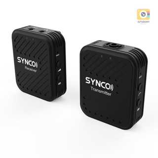 Synco G1(A1) ระบบไมโครโฟนไร้สาย 2.4G พร้อมตัวส่งสัญญาณ 1 ชิ้น ตัวรับสัญญาณ 1 ชิ้น และไมโครโฟนลาวาเลียร์ 1 ชิ้น ระยะส่งสัญญาณ 70 ม. ปลั๊ก 3.5 มม. สําหรับสมาร์ทโฟน กล้องวิดีโอ Vlog Live Str