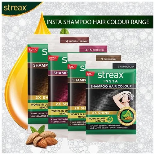 Streax Insta Shampoo Hair Colour 18ml.