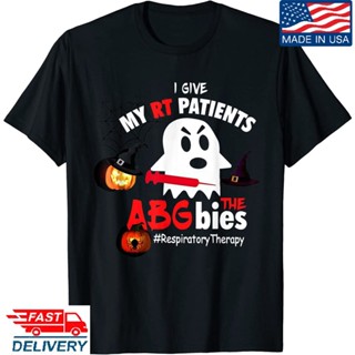 เสื้อยืด พิมพ์ลาย I Give My Rt Patient Respiratory Therapy Boo Ghost Halloween สําหรับผู้ใหญ่