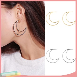 LK❈Fashion Large Hollow Moon Stud Earrings Women Statement Wedding Jewelry Gift