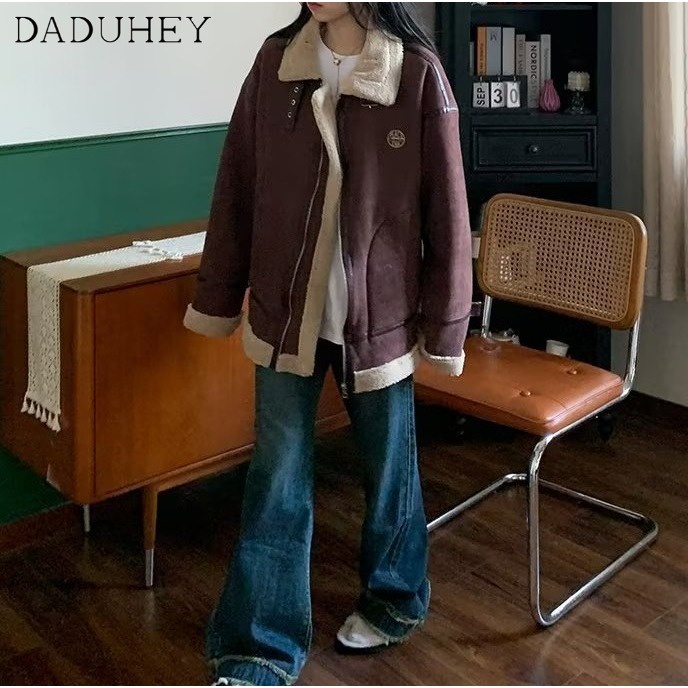 DaDuHey Women's Autumn and Winter New High Waist Drooping Straight Jeans Loose Slimming and Wide Leg Mop Pants #3