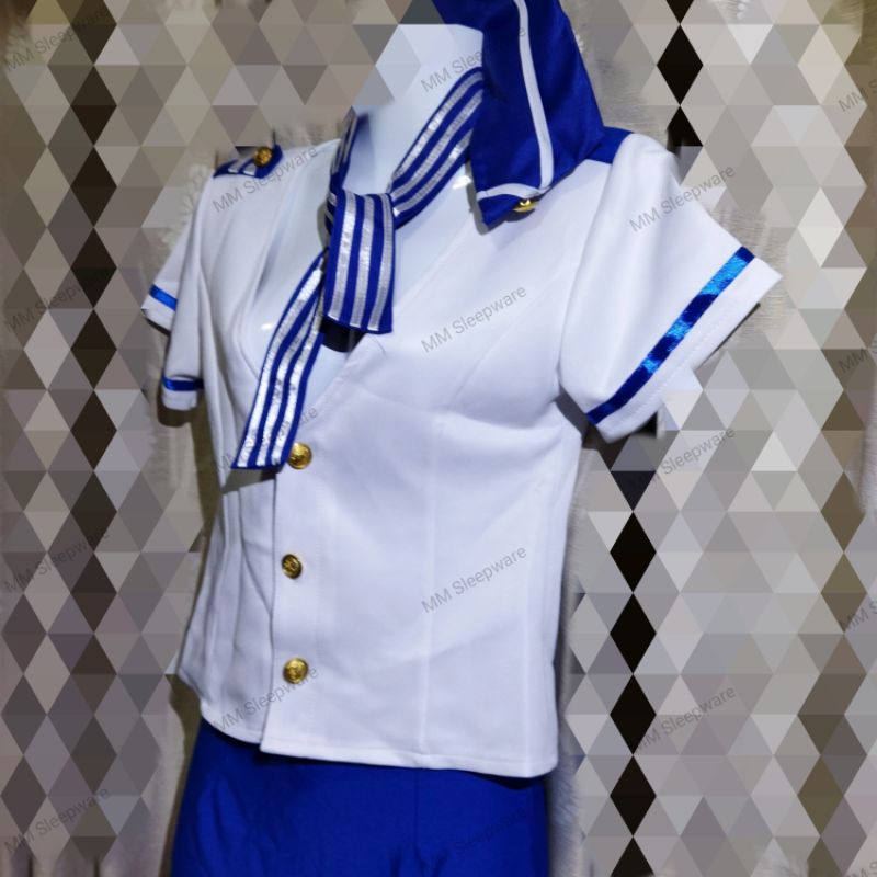 ชุดคอสเพลย์ แอร์โฮสเตส กระโปรงสั้น ชุดนอน Mini Skirt Air Hostess Cosplay Costume AT-01
