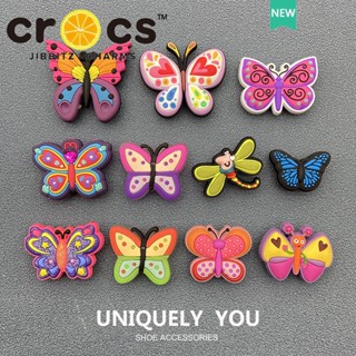 jibbitz crocs ของแทั จี้รูปผีเสื้อน่ารัก อุปกรณ์เสริม สําหรับตกแต่งรองเท้า Crocs DIY