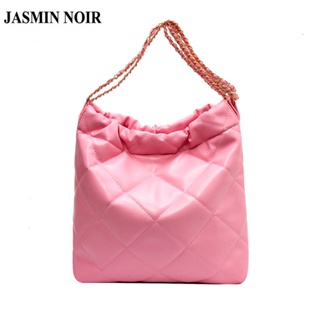 Jasmin NOIR กระเป๋าถือ กระเป๋าสะพายไหล่ สะพายข้าง ลายสก๊อต แต่งสายโซ่ สําหรับผู้หญิง