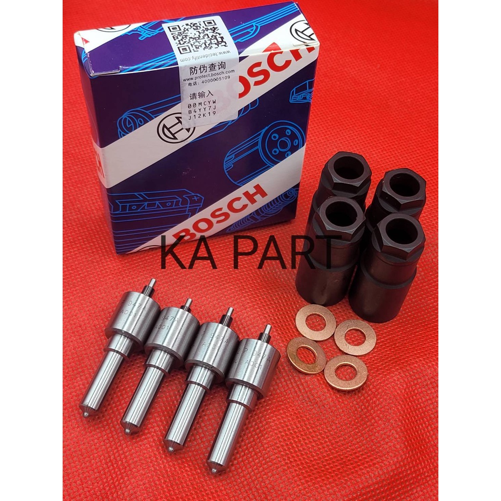 หัวฉีด Bosch 947 ครบชุด 4 หัว พร้อมกล่อง มีหัวฉีด+ปลอก+แหวน ครบชุดตามภาพ สินค้าคุณภาพ ส่งด่วนทุกวัน