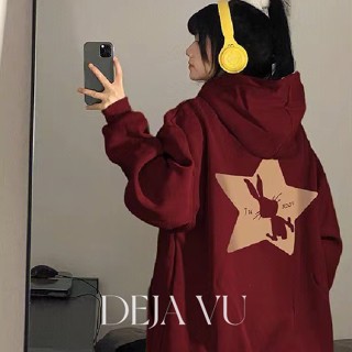 Deja Vu เสื้อกันหนาว เสื้อสเวตเตอร์ลำลอง ใส่สบาย ทรงหลวมน่ารัก เสื้อแขนยาวฮูด Oversize 22122403
