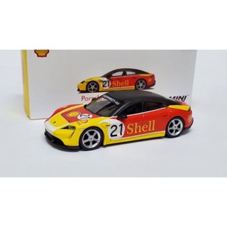 Mini GT X Shell Station Hong Kong Exclusive Porsche Taycan Turbo S No.263 Scale is 1:64 รถเหล็ก รถของเล่น