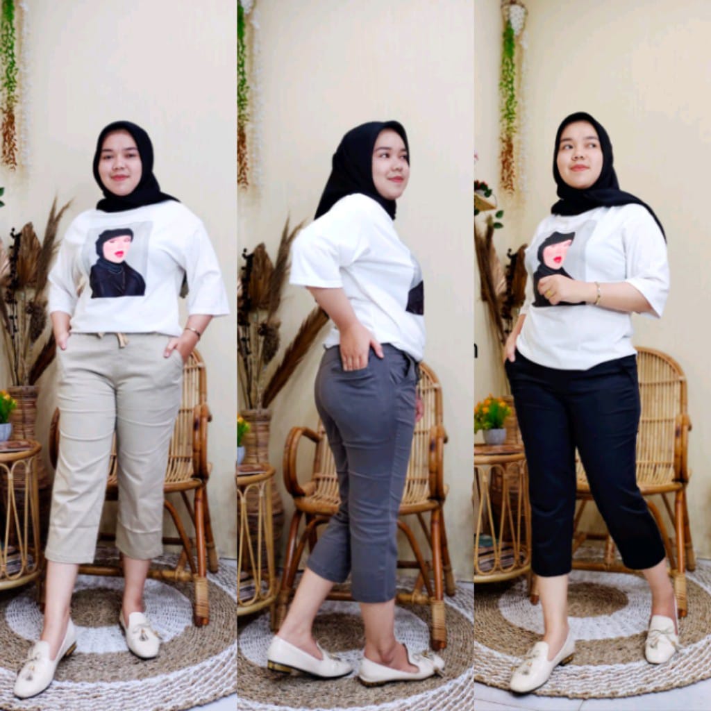 - Alecto Twill Cotton Joger Women 7/8 - กางเกง Joger ใหม่ - กางเกง Joger Cotton Twill - กางเกง Joger