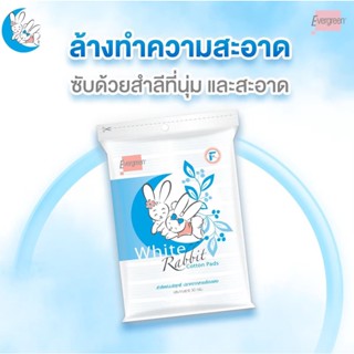 เอเวอร์กรีน สำลีแผ่นกระต่าย 50 กรัม / Evergreen Cotton Pad White Rabbit 50 g.