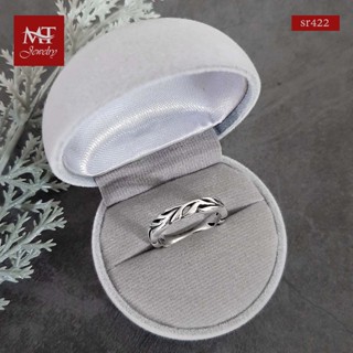 MT แหวนเงินแท้ ลายสาหร่ายทะเล งานรมดำ ไซส์: 55, 57, 59 Solid 925 Sterling Silver Seaweed Ring (sr422) MT Jewelry มณีธารา