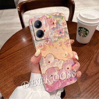 เคสโทรศัพท์มือถือ TPU แบบนิ่ม ลายดอกไม้ สีม่วง สีชมพู สําหรับ Realme 10 4G Pro+ Pro Plus 5G Realme10 10Pro+ 10Pro