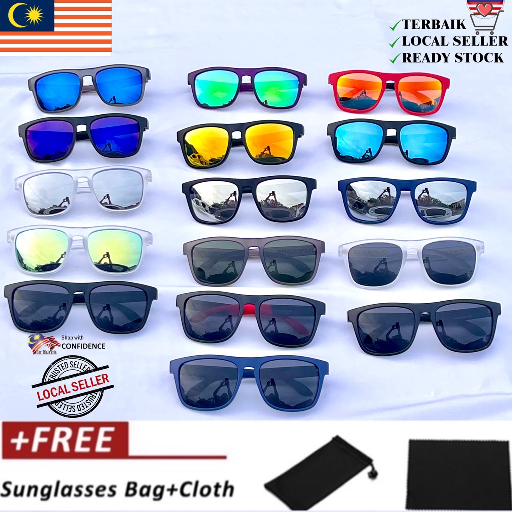 แว่นกันแดด QUARKERS 400 UVA UVB PROTECTION MENS WOMEN UNISEX SPEK MATA LELAKI CERMIN MATA HITAM
