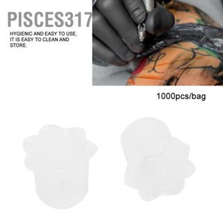 BPisces317 ถ้วยหมึกสัก พลาสติก ทรงแปดเหลี่ยม แบบมืออาชีพ 1000 ชิ้น ต่อชุด