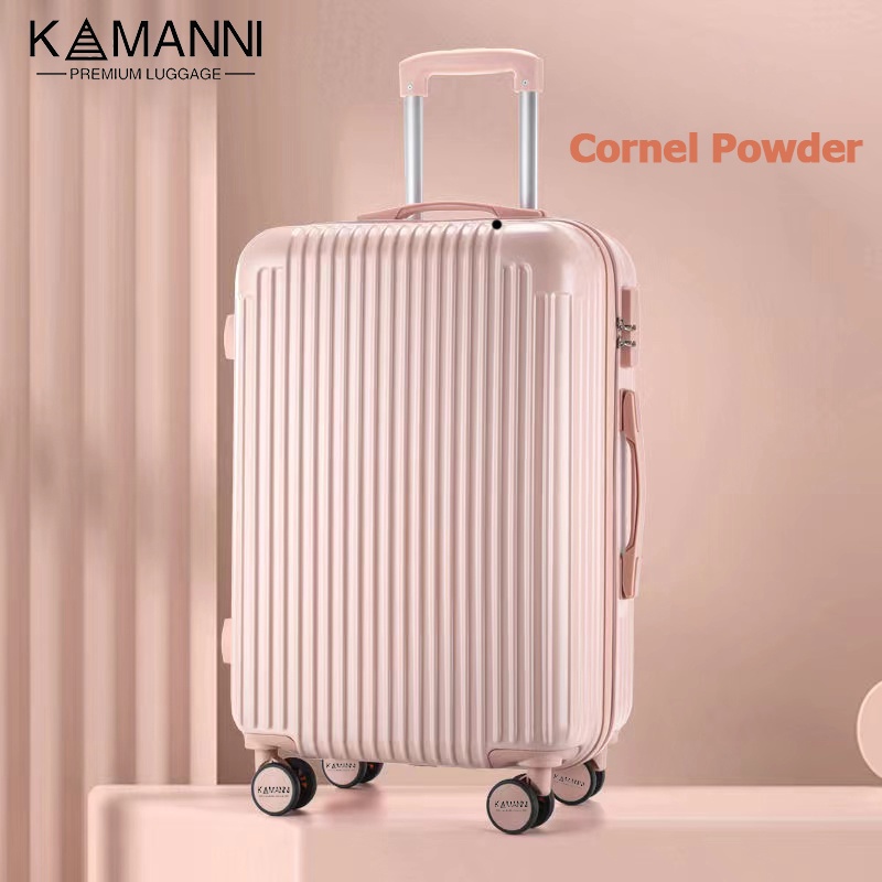 KAMANNI กระเป๋าเดิน 20 นิ้ว/ 24 นิ้ว กระเป๋าเดินทางสีแดงตาข่าย ล้อหมุน กระเป๋าเดินทาง ของขวัญนักเรียน