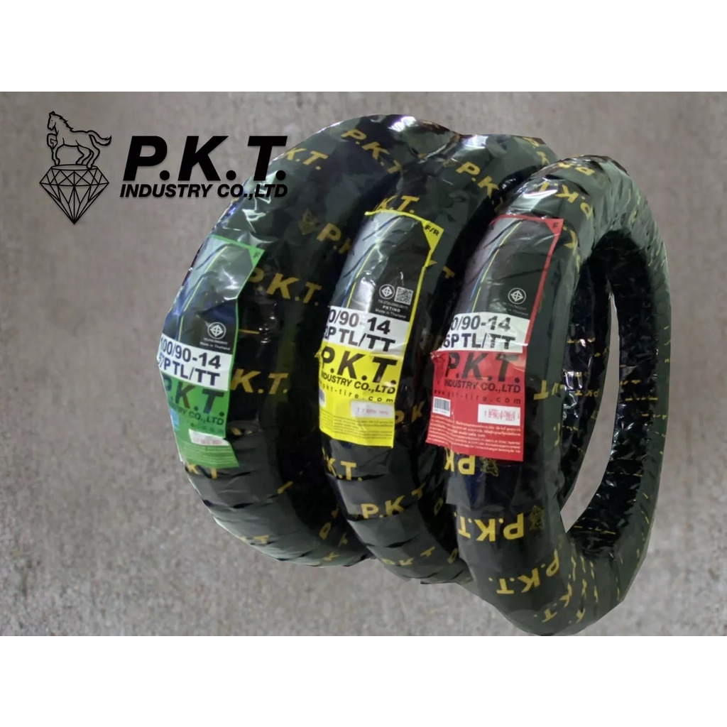 ยางนอก PKT เบอร์ 80/90-14 , 90/90-14, 100/90-14 TL ยาง แบบไม่มียางใน Tubeless สำหรับ PCX, Click ล้อแ