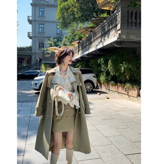 พร้อมส่ง 🦌🌲 Samsam coat โค้ทตัวนอก + กระโปรงสีเขียวน่ารัก (38350)