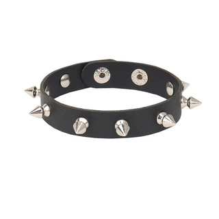 ใหม่สร้อยหนัง PU Punk สร้อยข้อมือปรับ Goth Cuff สร้อยข้อมือ Gothic Spiked Rivet Buckle สายรัดข้อมือสําหรับผู้ชายผู้หญิง