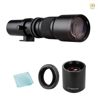 Camera Super Telephoto Lens 500mm F/8.0-32 Manual Zoom T-Mount  + 2X 500mm Teleconverter Lens + T2-EOS Adapter Ring Replacement for  EOS Rebel T7 T7i T6 T6i T5 80D 77D 700D 70