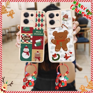 Cartoon Christmas Phone Case For OPPO Reno8 5G taste luxurious texture couple Raised camera protection Silica gel The New