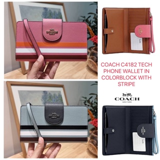 กระเป๋าสตางค์ใส่โทรศัพท์ COACH C4182 TECH PHONE WALLET IN COLORBLOCK WITH STRIPE