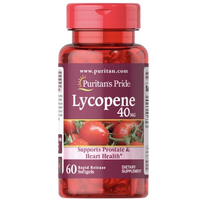 Exp 3/28 ไลโคปีน Puritan's Pride Lycopene40g/  60 Softgels  จากอเมริกา แท้ 100%