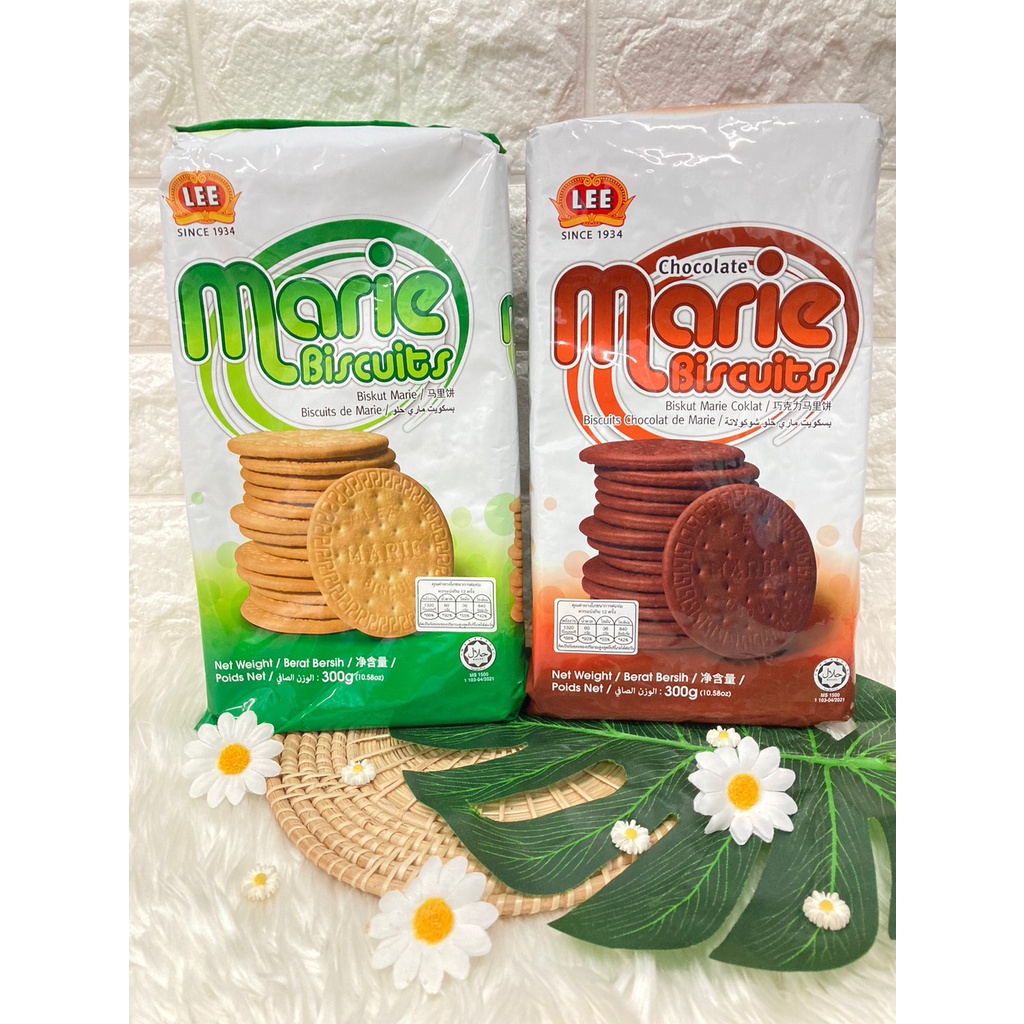 Marie Biscuits ขนมมาเลย์ มีรสชาติออริจินัล และรสช็อคโกแลต 300 กรัม