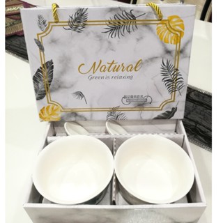 ของฝาก ของขวัญปีใหม่ ชุดถ้วยชามพร้อมช้อนคู่ สินค้าพร้อมกล่อง จัดเซตสวยงาม เหมาะเป็นของขวัญ ของฝาก สินค้ามีจำกัด พร้อมส่ง