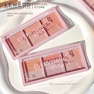 Lewedo พาเลทบลัชออน ไฮไลท์ สีนู้ดธรรมชาติ สามสี