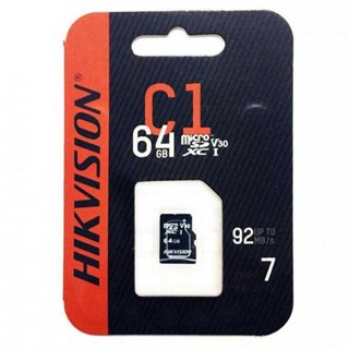 Hikvision 64GB TF Card MicroSD Memory Card HS-TF-C1(S)/64G/Adapter f IP Camera รับประกัน 7ปี