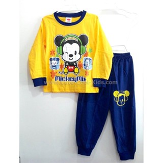 L-PJB-089-thb ชุดนอนเด็ก สีเหลือง ลายMK Size-120/L (5-6Y)