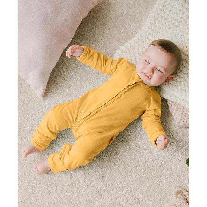 Takoyakids Essentials Azuki Zipper Sleepsuits มัสตาร์ด