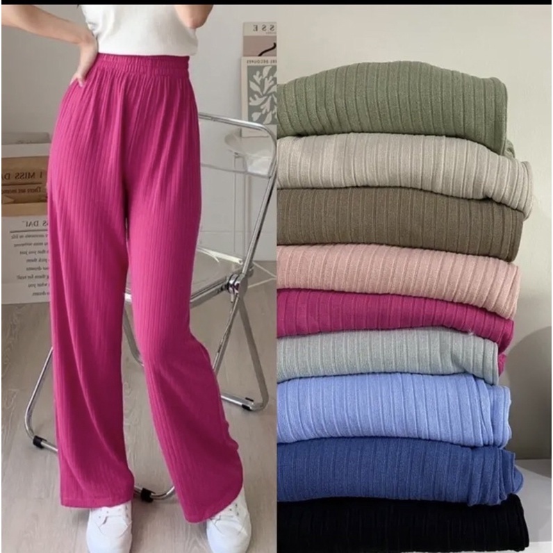 Dicqstore~Kiyora Premium Long Pants Knit Culottes