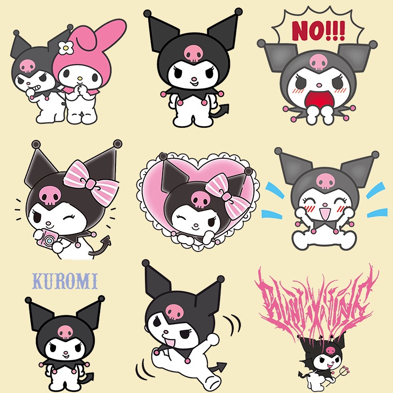 แผ่นสติกเกอร์ไวนิล ลายการ์ตูนคุโรมิ กันน้ํา สําหรับตกแต่งเสื้อผ้า