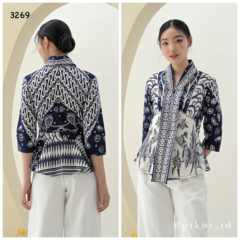ผ้าบาติกชาติพันธุ์ / เสื้อบาติกสตรี / บาติกสํานักงาน / เสื้อผ้าบาติกสดใสผู้หญิง / 292
