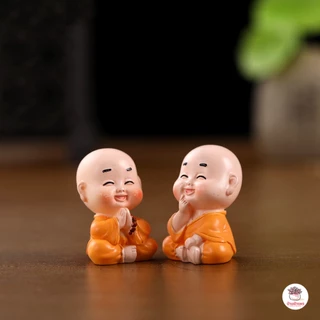 เณรน้อยจอมซน [ เซต 7 ชิ้น ] ตุ๊กตาจิ๋ว โมเดลจิ๋ว ตุ๊กตาแต่งสวน