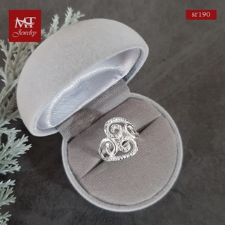 MT แหวนเงินแท้ เส้นโค้ง ไซส์: 52 Solid 925 Sterling Silver Ring (sr190) MT Jewelry มณีธารา