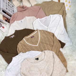 เสื้อไหมพรมมือสอง[ขายเหมาๆ]พร้อมส่ง(เลือก1ชิ้น=20ตัว)