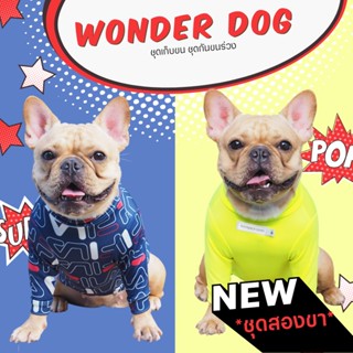 ชุดเก็บขน wonder dog เสื้อสุนัข เสื้อแมว ชุดกันขนร่วงสุนัข ชุดสัตว์เลี้ยง 2 ขามาใหม่ ฟีล่า,เขียว