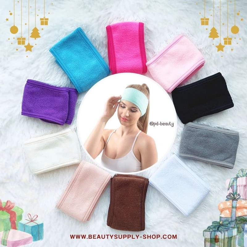 ผ้าคาดผมแต่งหน้าอาบน้ำ สีพื้นยืดหยุ่น