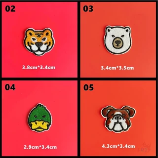 ☸ แผ่นแปะรีดหัวสัตว์น้อย ☸ 1 ชิ้น DIY เย็บบนเหล็กบนป้ายแพทช์