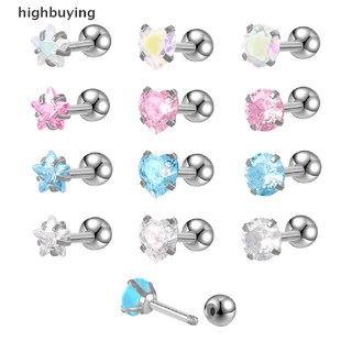 [highbuying] 1 คู่ แฟชั่น ที่เรียบง่าย คริสตัล เพทาย ต่างหูสตั๊ด ต่างหูสเตนเลส กระดูกอ่อน กระดูกหู ต่างหูเล็บ สําหรับผู้หญิง ปาร์ตี้ มินิมอล เครื่องประดับ ใหม่ พร้อมส่ง