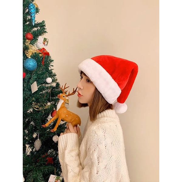 🇹🇭พร้อมส่ง หมวกแซนต้ากำมะหยี่ หมวกคริสต์มาสน่ารักๆ หมวกแซนต้า ♥️🎁🎅🏻